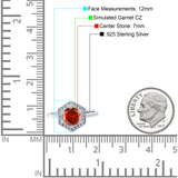 Art Deco Hexagon Shape Wedding Bridal Ring Round Simulated Cubic Zirconia 925 Sterling Silver