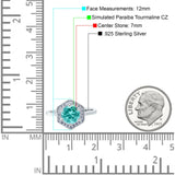 Art Deco Hexagon Shape Wedding Bridal Ring Round Simulated Cubic Zirconia 925 Sterling Silver