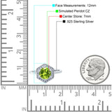 Art Deco Hexagon Shape Wedding Bridal Ring Round Simulated Cubic Zirconia 925 Sterling Silver