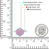 Art Deco Hexagon Shape Wedding Bridal Ring Round Simulated Cubic Zirconia 925 Sterling Silver