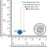 Halo Art Deco Engagement Wedding Bridal Ring Round Simulated Cubic Zirconia 925 Sterling Silver