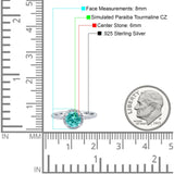 Halo Art Deco Engagement Wedding Bridal Ring Round Simulated Cubic Zirconia 925 Sterling Silver