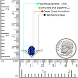 Simulated Cubic Zirconia V Art Deco Wedding Ring Oval 925 Sterling Silver