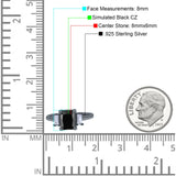 Emerald Cut Art Deco Three Stone Wedding Ring Simulated Cubic Zirconia 925 Sterling Silver