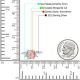Emerald Cut Art Deco Three Stone Wedding Ring Simulated Cubic Zirconia 925 Sterling Silver