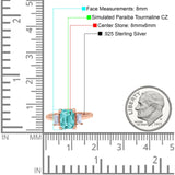 Emerald Cut Art Deco Three Stone Wedding Ring Simulated Cubic Zirconia 925 Sterling Silver