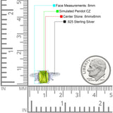 Emerald Cut Art Deco Three Stone Wedding Ring Simulated Cubic Zirconia 925 Sterling Silver