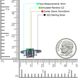 Emerald Cut Art Deco Three Stone Wedding Ring Simulated Cubic Zirconia 925 Sterling Silver