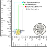 Emerald Cut Art Deco Three Stone Wedding Ring Simulated Cubic Zirconia 925 Sterling Silver