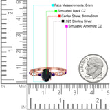 Vintage Style Oval Bridal Wedding Engagement Ring Round Amethyst Simulated Cubic Zirconia 925 Sterling Silver