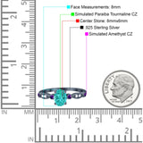 Vintage Style Oval Bridal Wedding Engagement Ring Round Amethyst Simulated Cubic Zirconia 925 Sterling Silver