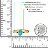 Vintage Style Oval Bridal Wedding Engagement Ring Round Amethyst Simulated Cubic Zirconia 925 Sterling Silver