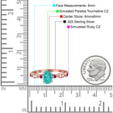 Vintage Style Oval Bridal Wedding Engagement Ring Round Ruby Simulated Cubic Zirconia 925 Sterling Silver