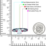 Vintage Style Oval Bridal Wedding Engagement Ring Round Ruby Simulated Cubic Zirconia 925 Sterling Silver