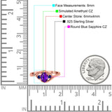 Three Stone Engagement Ring Oval Cut Round Simulated Blue Sapphire Cubic Zirconia 925 Sterling Silver