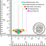 Three Stone Engagement Ring Oval Cut Round Simulated Ruby Cubic Zirconia 925 Sterling Silver