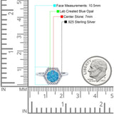 Art Deco Hexagon Wedding Bridal Ring Round Simulated Cubic Zirconia 925 Sterling Silver