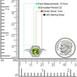 Art Deco Hexagon Wedding Bridal Ring Round Simulated Cubic Zirconia 925 Sterling Silver