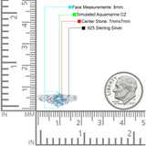 Vintage Style Round Bridal Wedding Engagement Ring Marquise Design Simulated Cubic Zirconia 925 Sterling Silver