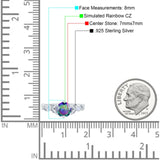Vintage Style Round Bridal Wedding Engagement Ring Marquise Design Simulated Cubic Zirconia 925 Sterling Silver