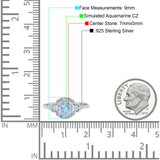 Art Deco Oval Vintage Style Bridal Wedding Engagement Ring Simulated Cubic Zirconia 925 Sterling Silver