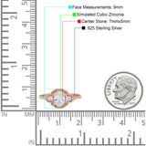 Art Deco Oval Vintage Style Bridal Wedding Engagement Ring Simulated Cubic Zirconia 925 Sterling Silver