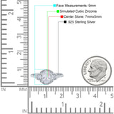 Art Deco Oval Vintage Style Bridal Wedding Engagement Ring Simulated Cubic Zirconia 925 Sterling Silver