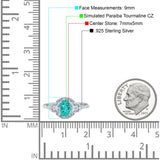 Art Deco Oval Vintage Style Bridal Wedding Engagement Ring Simulated Cubic Zirconia 925 Sterling Silver