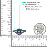 Art Deco Oval Vintage Style Bridal Wedding Engagement Ring Simulated Cubic Zirconia 925 Sterling Silver