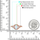 Art Deco Oval Vintage Style Bridal Wedding Engagement Ring Simulated Cubic Zirconia 925 Sterling Silver