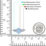 Vintage Style Oval Bridal Wedding Engagement Ring Baguette Simulated Cubic Zirconia 925 Sterling Silver