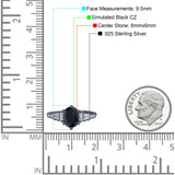 Vintage Style Oval Bridal Wedding Engagement Ring Baguette Simulated Cubic Zirconia 925 Sterling Silver