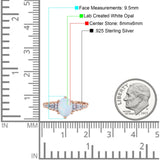 Vintage Style Oval Bridal Wedding Engagement Ring Baguette Simulated Cubic Zirconia 925 Sterling Silver