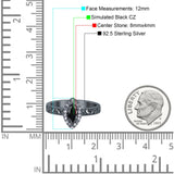 Halo Art Deco Bridal Wedding Engagement Ring Marquise Simulated Cubic Zirconia 925 Sterling Silver