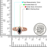 Halo Art Deco Bridal Wedding Engagement Ring Marquise Simulated Cubic Zirconia 925 Sterling Silver