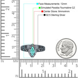 Halo Art Deco Bridal Wedding Engagement Ring Marquise Simulated Cubic Zirconia 925 Sterling Silver