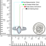 Halo Art Deco Bridal Wedding Engagement Ring Marquise Simulated Cubic Zirconia 925 Sterling Silver