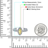 Halo Art Deco Bridal Wedding Engagement Ring Marquise Simulated Cubic Zirconia 925 Sterling Silver