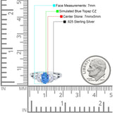 Oval Art Deco Bridal Wedding Engagement Ring Marquise Round Simulated Cubic Zirconia 925 Sterling Silver