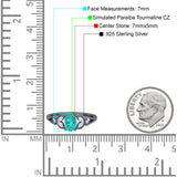 Oval Art Deco Bridal Wedding Engagement Ring Marquise Round Simulated Cubic Zirconia 925 Sterling Silver