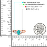 Oval Art Deco Bridal Wedding Engagement Ring Marquise Round Simulated Cubic Zirconia 925 Sterling Silver