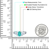 Oval Art Deco Bridal Wedding Engagement Ring Marquise Round Simulated Cubic Zirconia 925 Sterling Silver