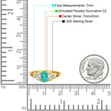 Oval Art Deco Bridal Wedding Engagement Ring Marquise Round Simulated Cubic Zirconia 925 Sterling Silver