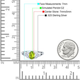 Oval Art Deco Bridal Wedding Engagement Ring Marquise Round Simulated Cubic Zirconia 925 Sterling Silver