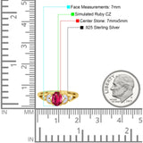 Oval Art Deco Bridal Wedding Engagement Ring Marquise Round Simulated Cubic Zirconia 925 Sterling Silver