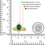 Two Piece Vintage Style Art Deco Wedding Bridal Set Ring Band Oval Simulated Cubic Zirconia 925 Sterling Silver