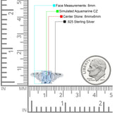 Emerald Cut Art Deco Bridal Wedding Engagement Ring Baguette Simulated Cubic Zirconia 925 Sterling Silver