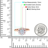 Art Deco Wedding Bridal Ring With Baguette And Round Simulated Cubic Zirconia Stones 925 Sterling Silver