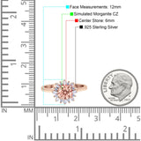 Art Deco Wedding Bridal Ring With Baguette And Round Simulated Cubic Zirconia Stones 925 Sterling Silver