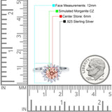 Art Deco Wedding Bridal Ring With Baguette And Round Simulated Cubic Zirconia Stones 925 Sterling Silver